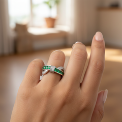 Elegant Sterling Silver Crossover Ring