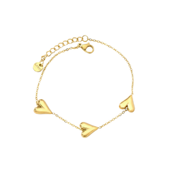 Dainty Gold Large Puffy Heart Bracelet
