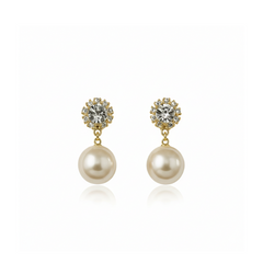 Faux Pearl & Crystal Drop Dangle Earrings