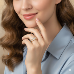 Gold Multi-Cut Diamond Adjustable Ring