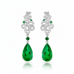 Emerald Green Teardrop Dangle Earrings
