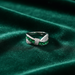 Elegant Sterling Silver Crossover Ring