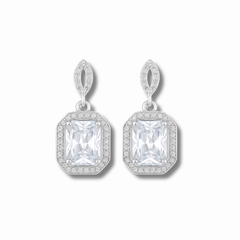 Emerald-Cut Sparkle Earrings