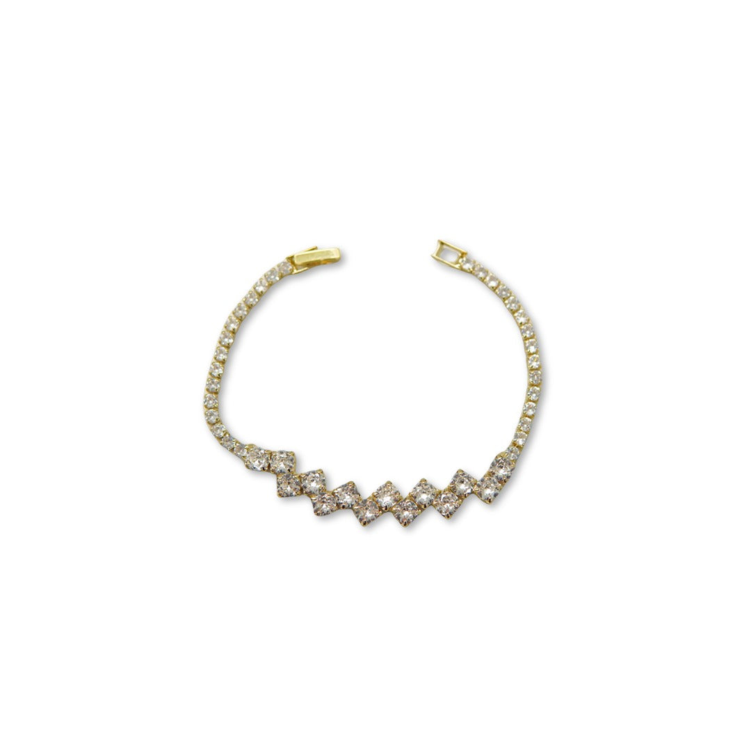 Geometric Crystal Link Bracelet