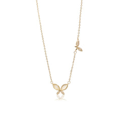 Faux Opal Butterfly Necklace