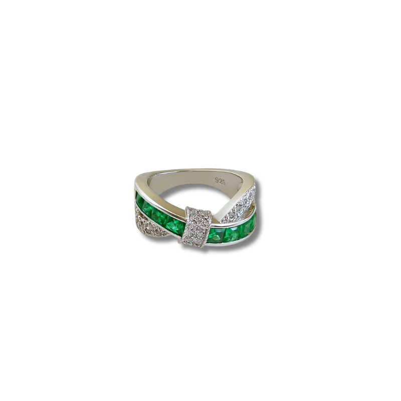 Elegant Sterling Silver Crossover Ring
