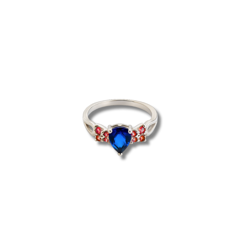 Blue Teardrop Gemstone Ring