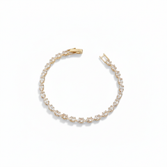 Zirconia Gold-Tone Link Bracelet